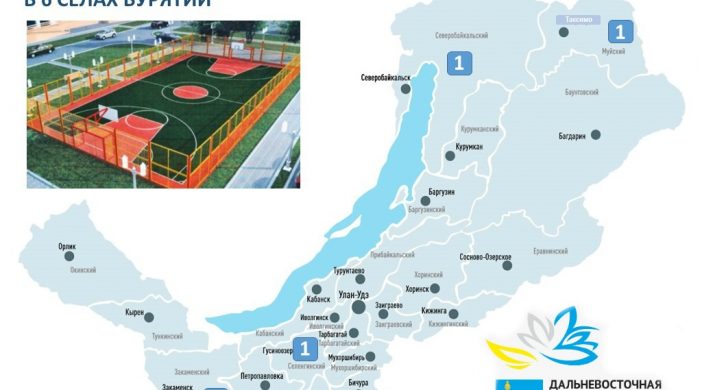 Новые спортивные площадки появятся в 6 селах Бурятии